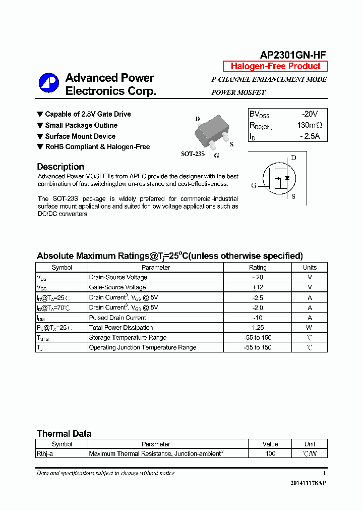AP2301GN-HF-16_8623011.PDF Datasheet