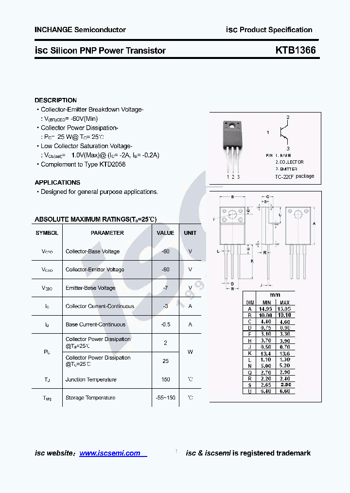 KTB1366_8623622.PDF Datasheet