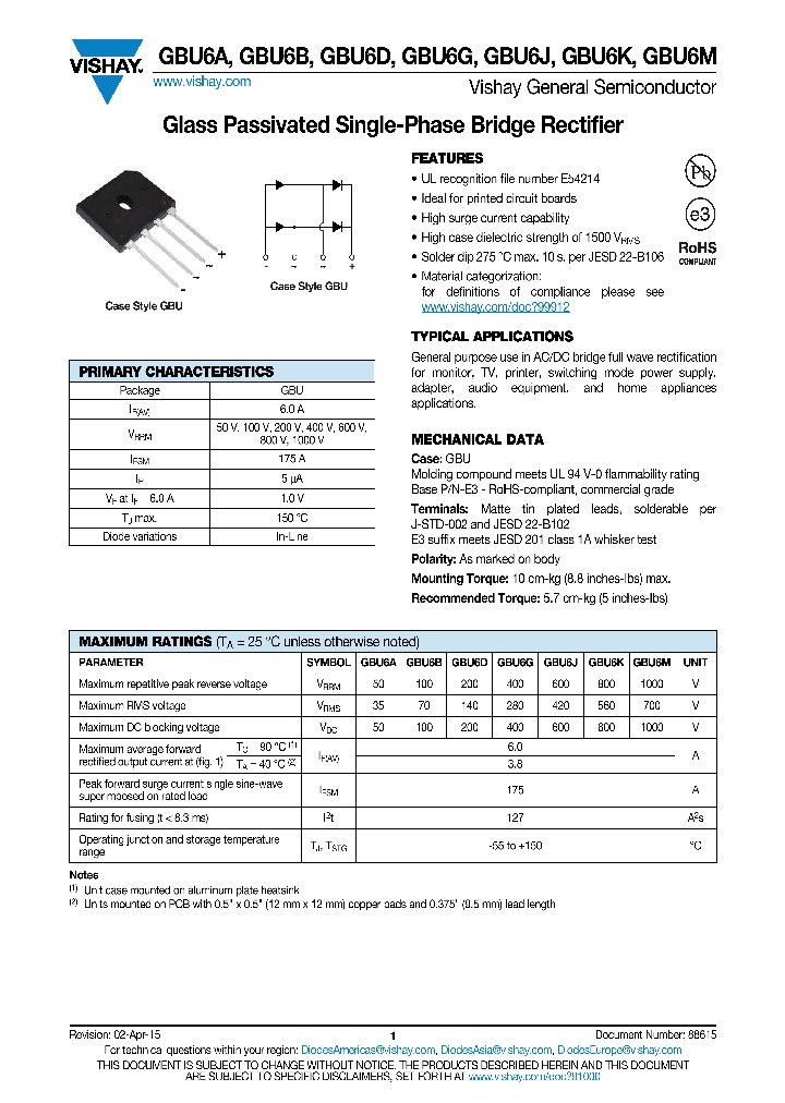 GBU6D-E351_8624194.PDF Datasheet