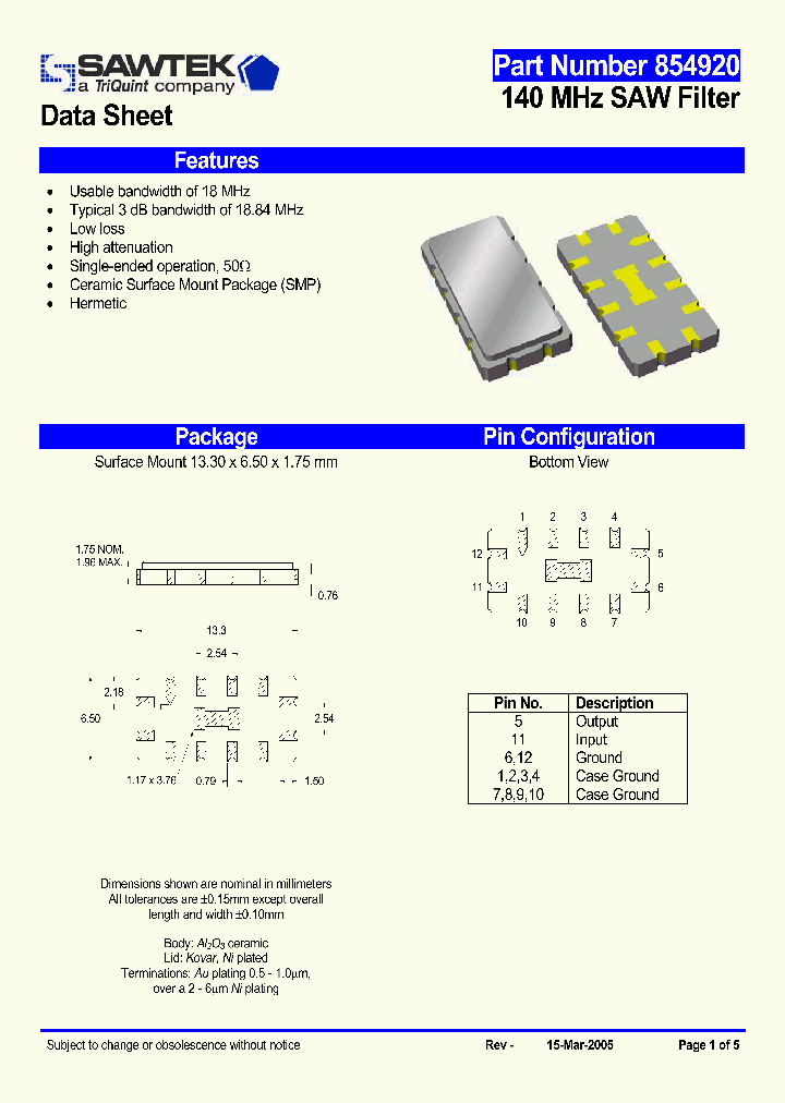 854920-15_8624460.PDF Datasheet