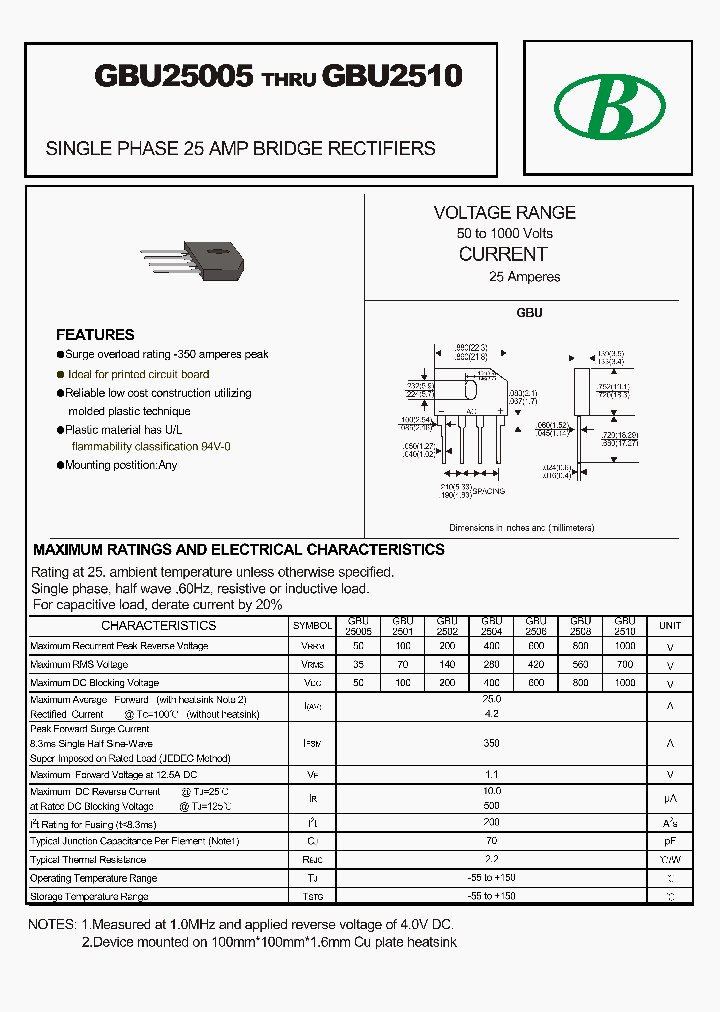 GBU2510_8624710.PDF Datasheet