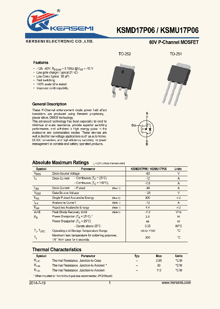 KSMD17P06_8627205.PDF Datasheet
