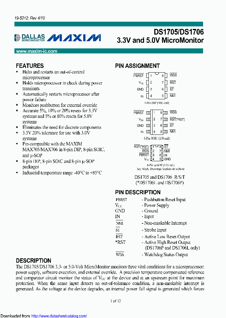 DS1706TEUA_8627825.PDF Datasheet