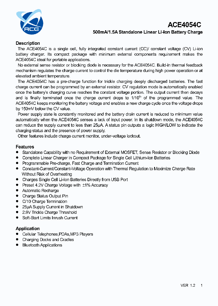 ACE4054C_8627922.PDF Datasheet