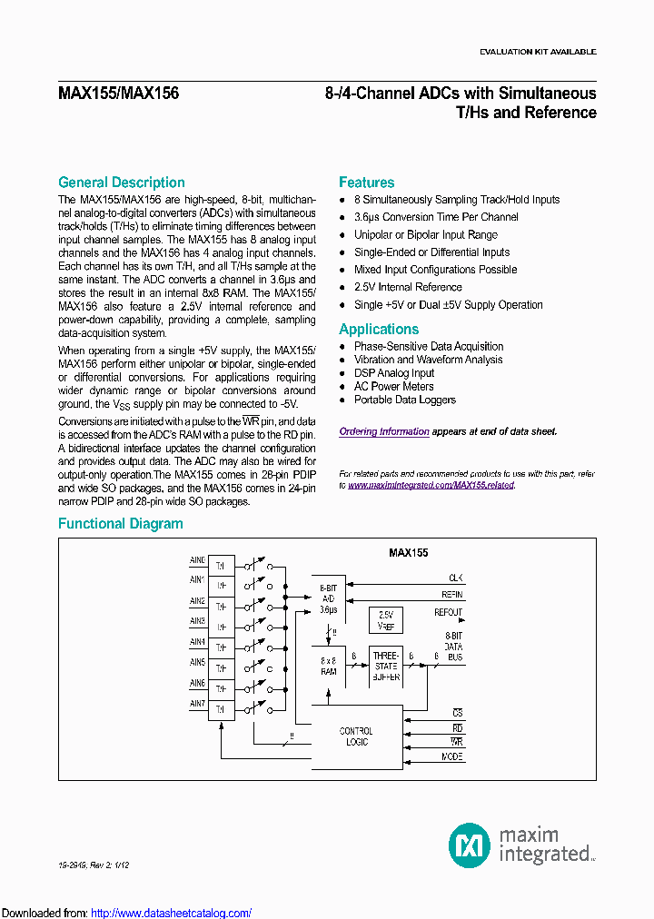 MAX156BEWI_8628643.PDF Datasheet