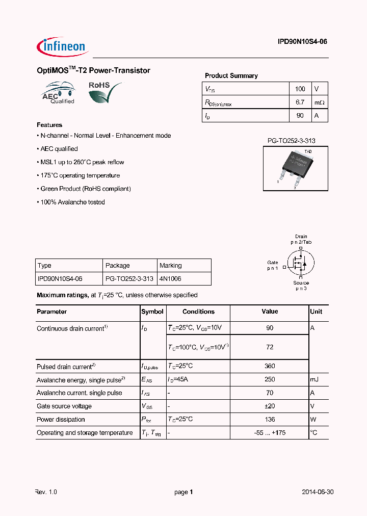 IPD90N10S4-06_8630822.PDF Datasheet