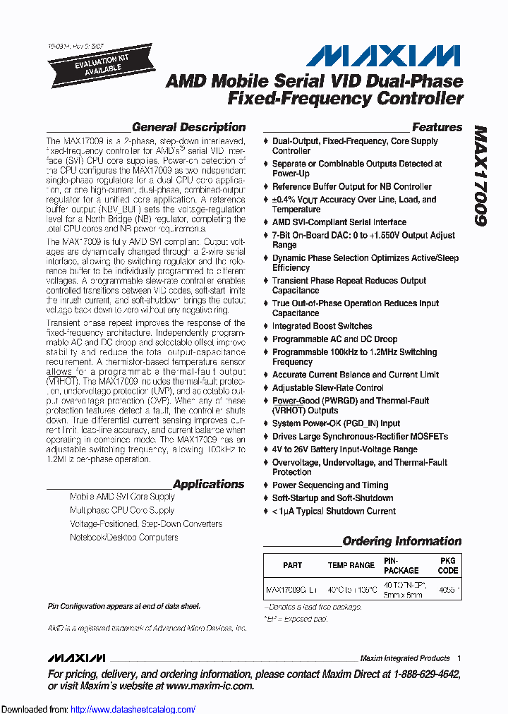 MAX17009GTL_8632274.PDF Datasheet