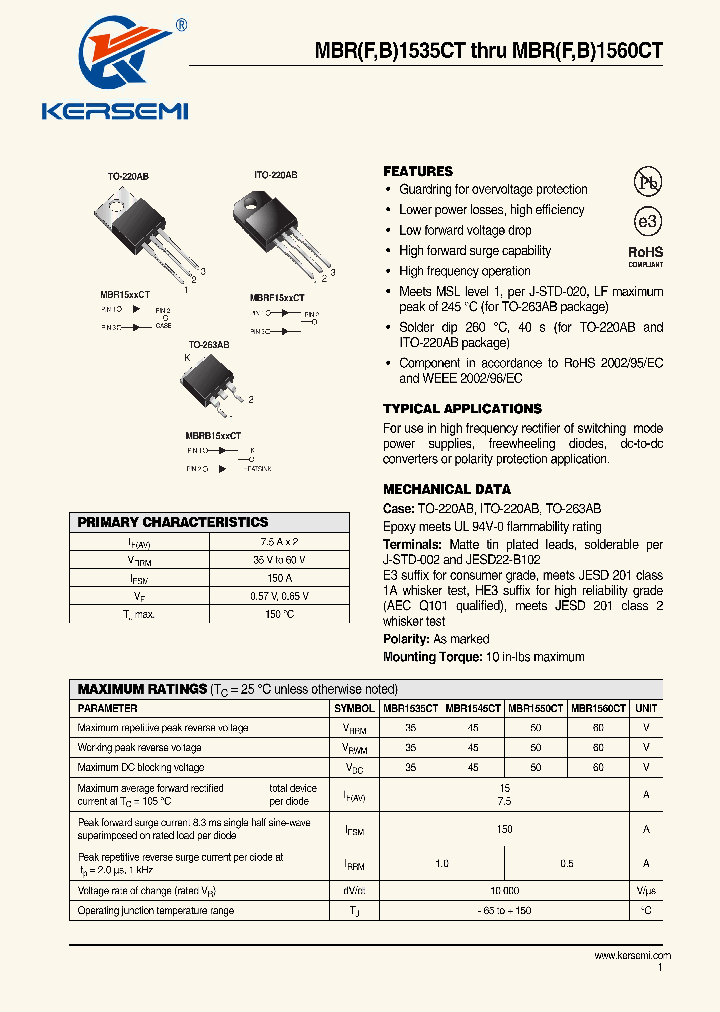 MBR1545CT-E3_8634341.PDF Datasheet