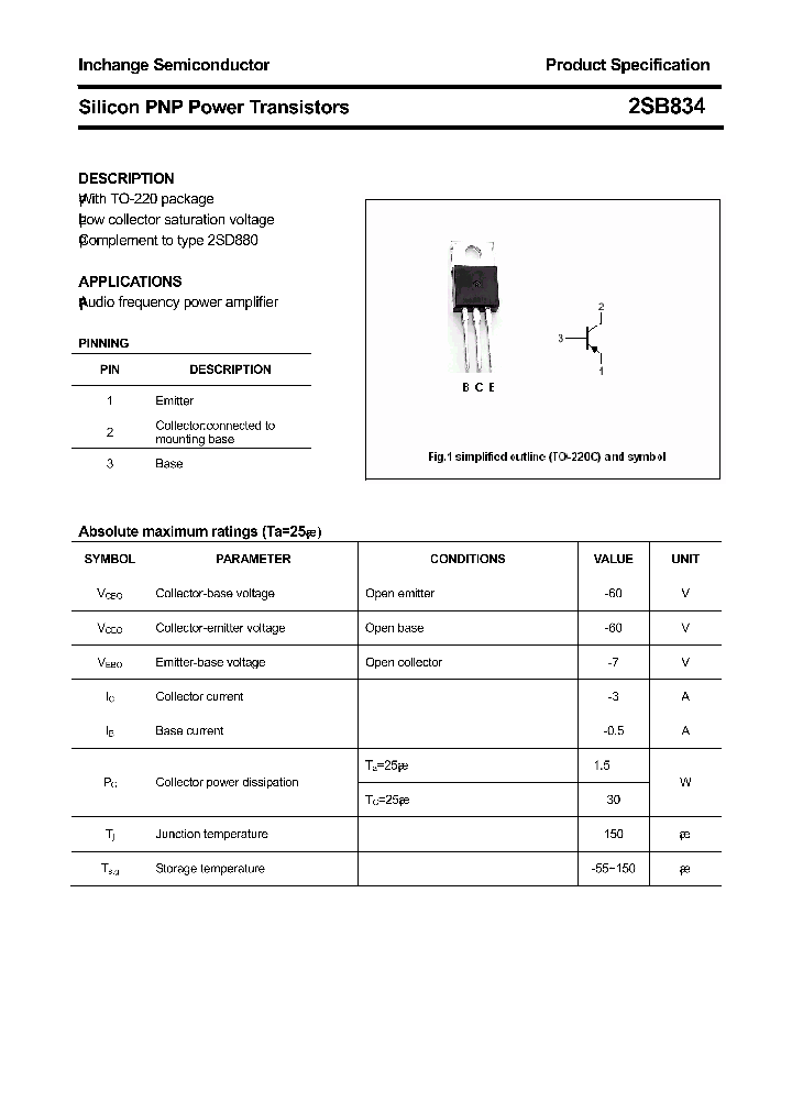 2SB834_8635032.PDF Datasheet