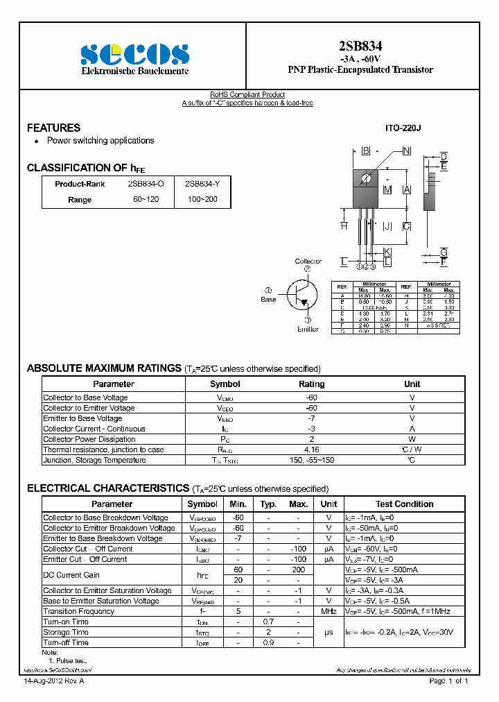 2SB834-Y_8635037.PDF Datasheet