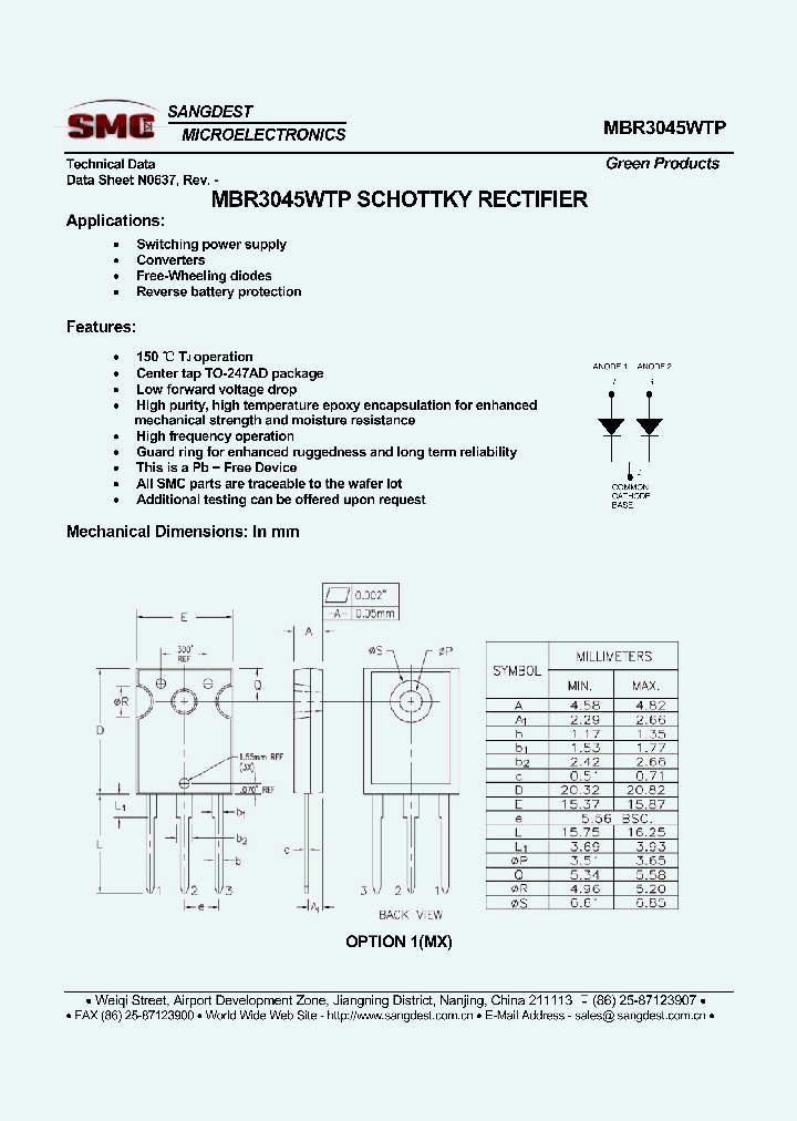 MBR3045WTP_8637419.PDF Datasheet