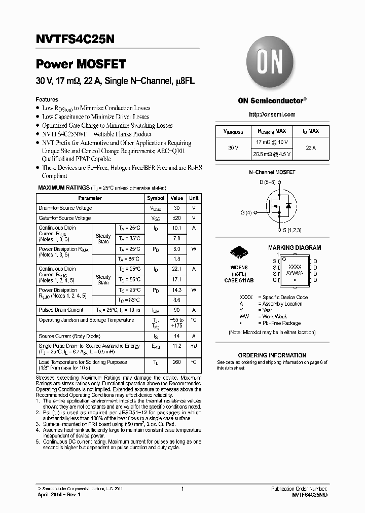 NVTFS4C25NWFTAG_8638876.PDF Datasheet