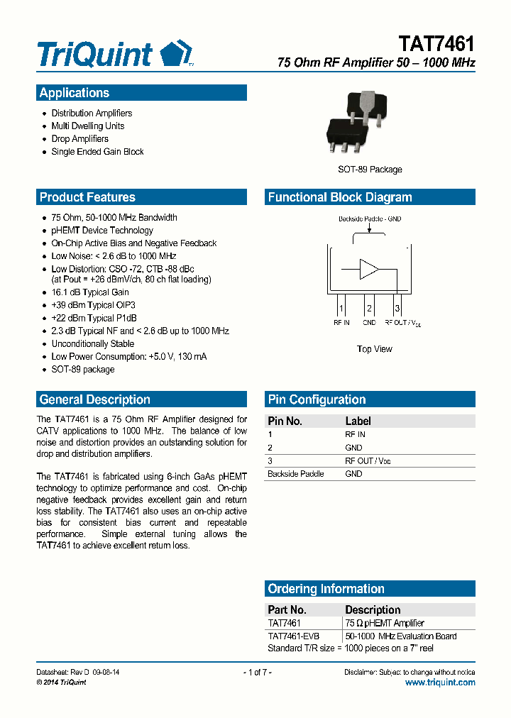 TAT7461-EVB_8639022.PDF Datasheet
