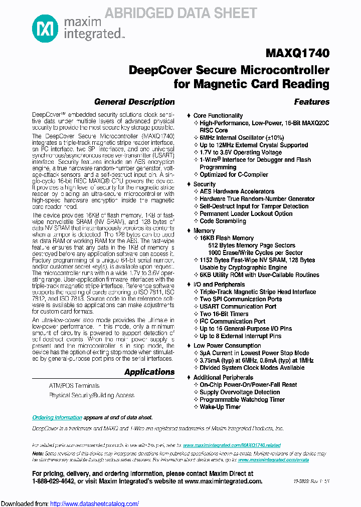 MAXQ1740-DNS_8639327.PDF Datasheet