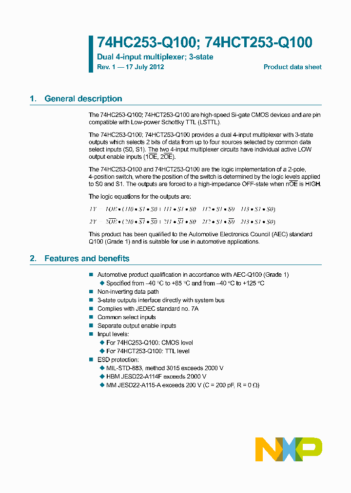 74HC253D-Q100_8641455.PDF Datasheet