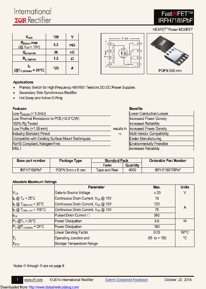IRFH7185TRPBF_8642253.PDF Datasheet