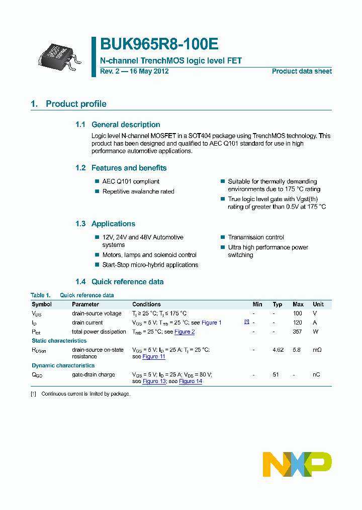 BUK965R8-100E_8645045.PDF Datasheet