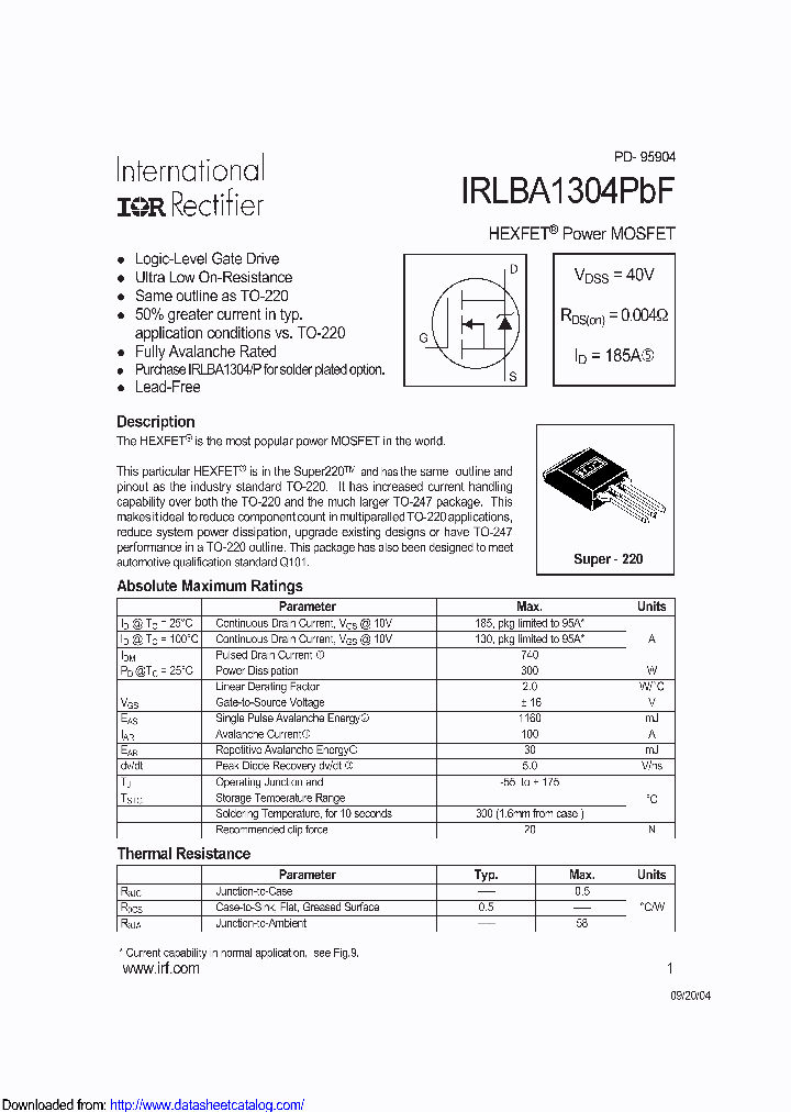 IRLBA1304PPBF_8645591.PDF Datasheet