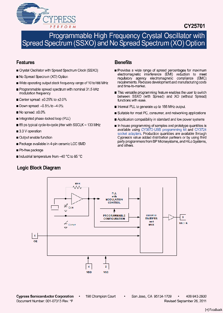 CY25701FLXCT_8645972.PDF Datasheet
