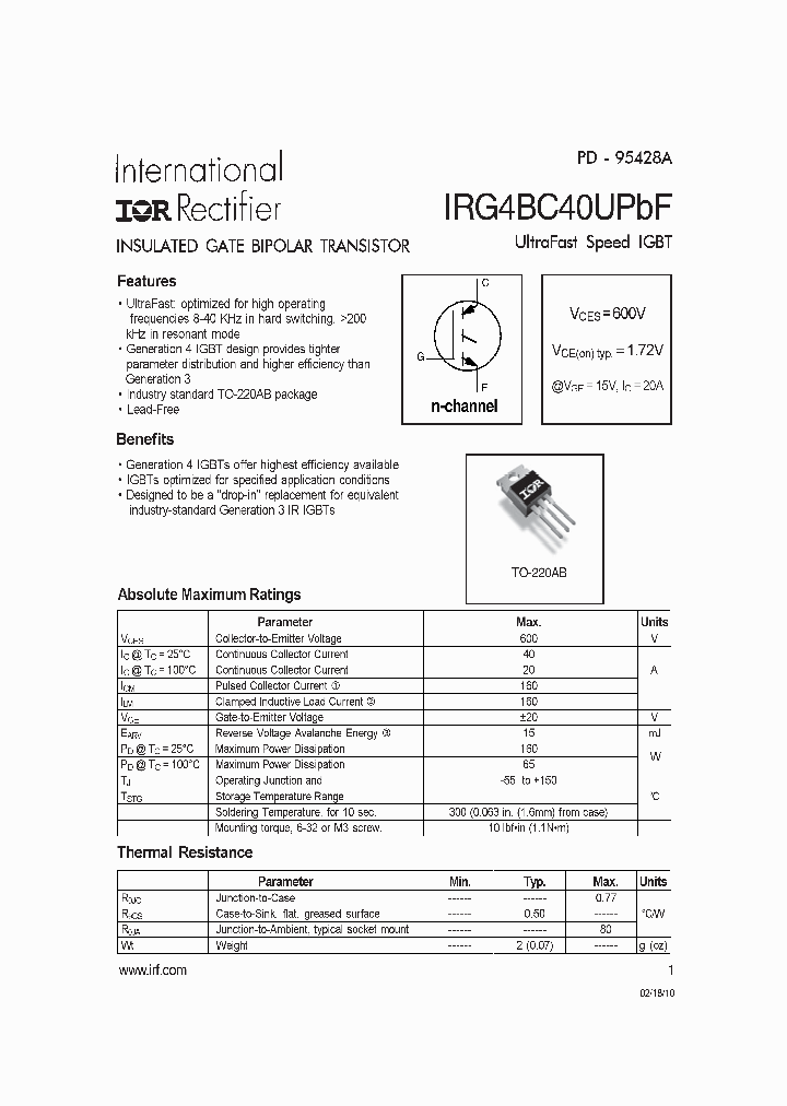 IRG4BC40UPBF-15_8646705.PDF Datasheet