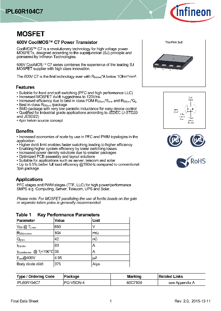IPL60R104C7_8647559.PDF Datasheet