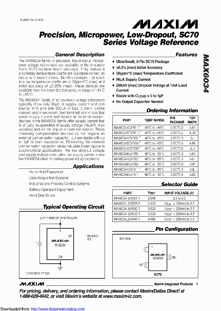 MAX6034AEXR30T_8650523.PDF Datasheet