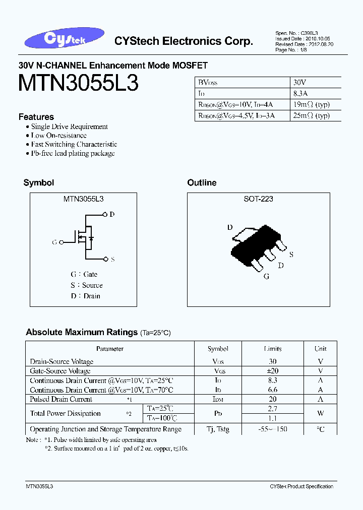 MTN3055L3_8650627.PDF Datasheet