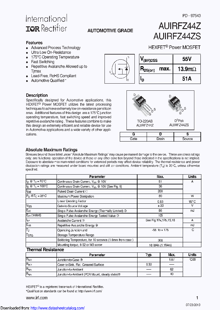 AUIRFZ44Z_8652033.PDF Datasheet