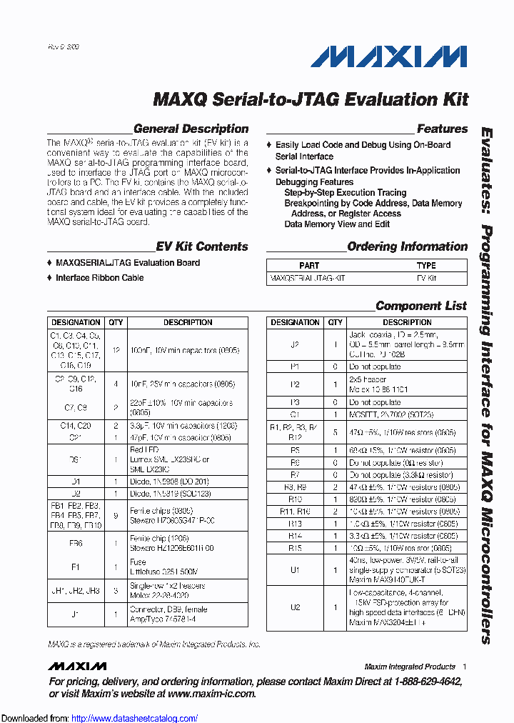 MAXQSERIALJTAG-KIT_8655846.PDF Datasheet