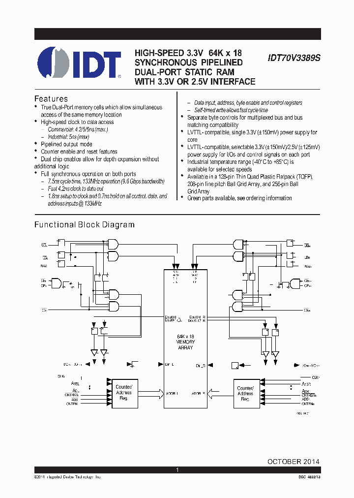 70V3389S5PRFG8_8658032.PDF Datasheet