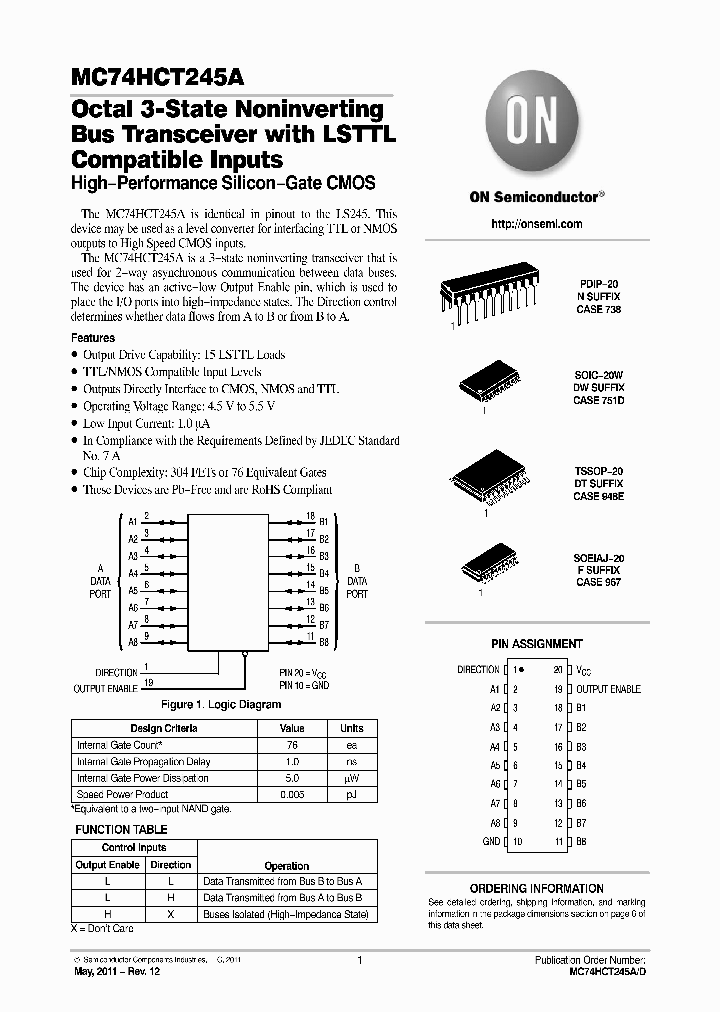 MC74HCT245ADWG_8663608.PDF Datasheet