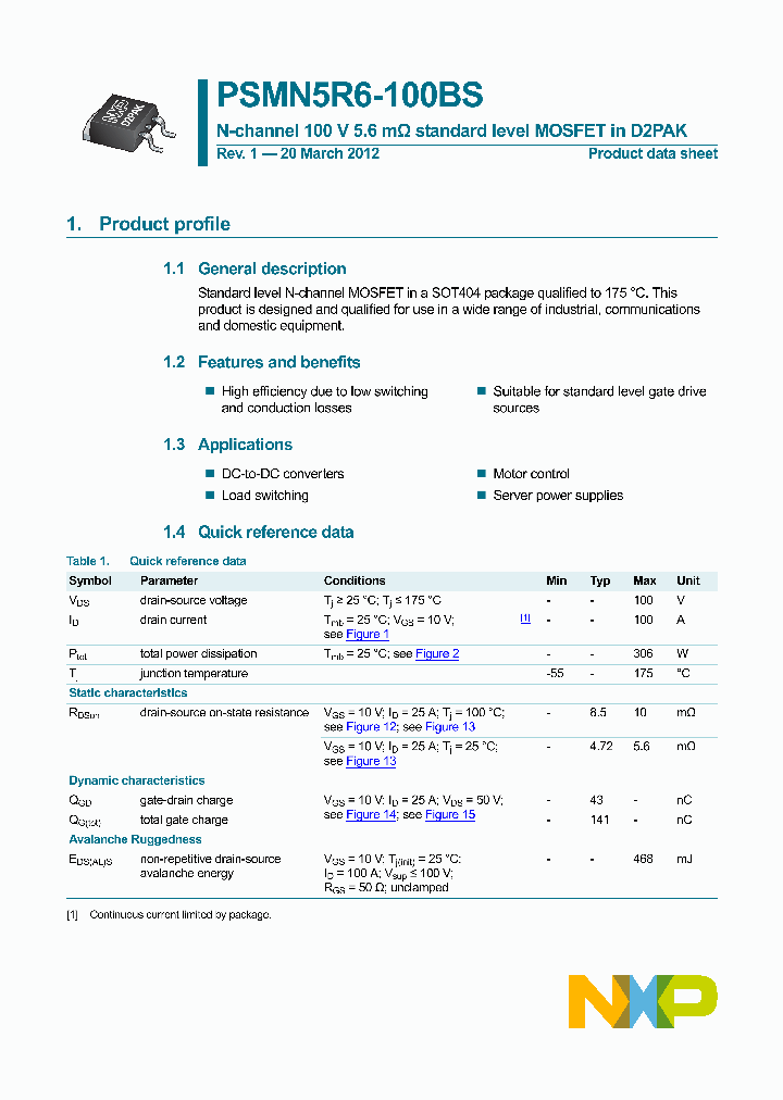 PSMN5R6-100BS_8664888.PDF Datasheet