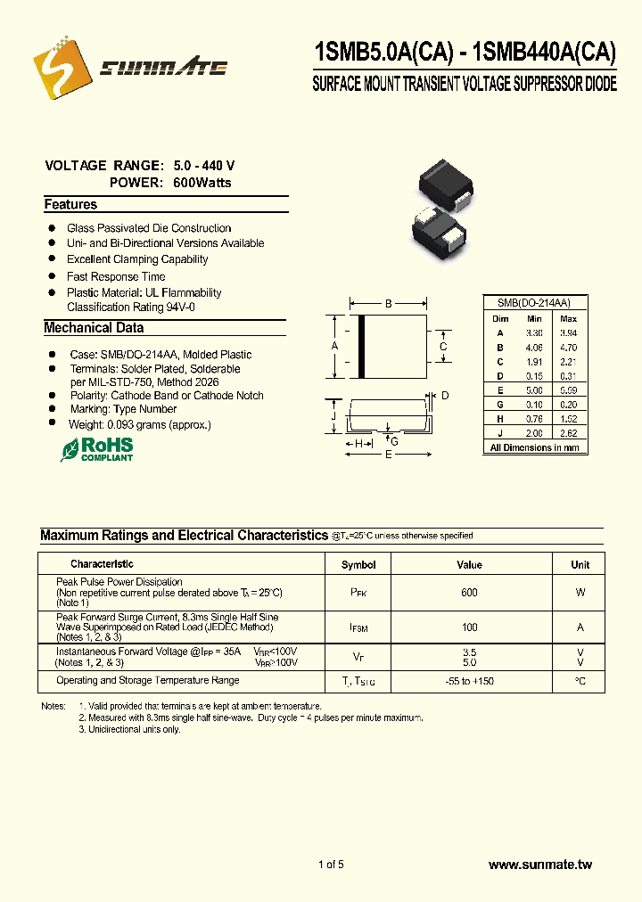 1SMB90A_8665620.PDF Datasheet