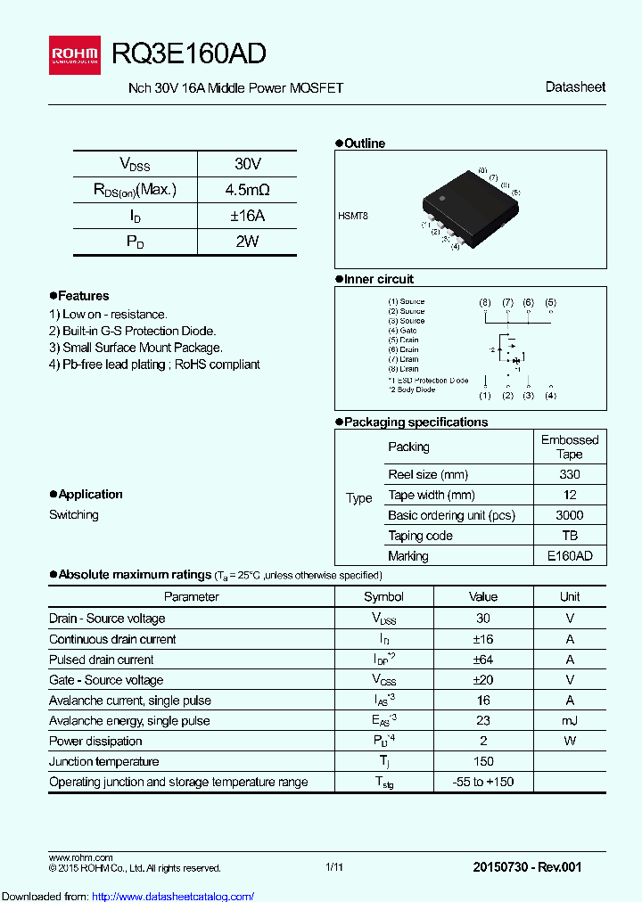 RQ3E160ADTB_8668343.PDF Datasheet