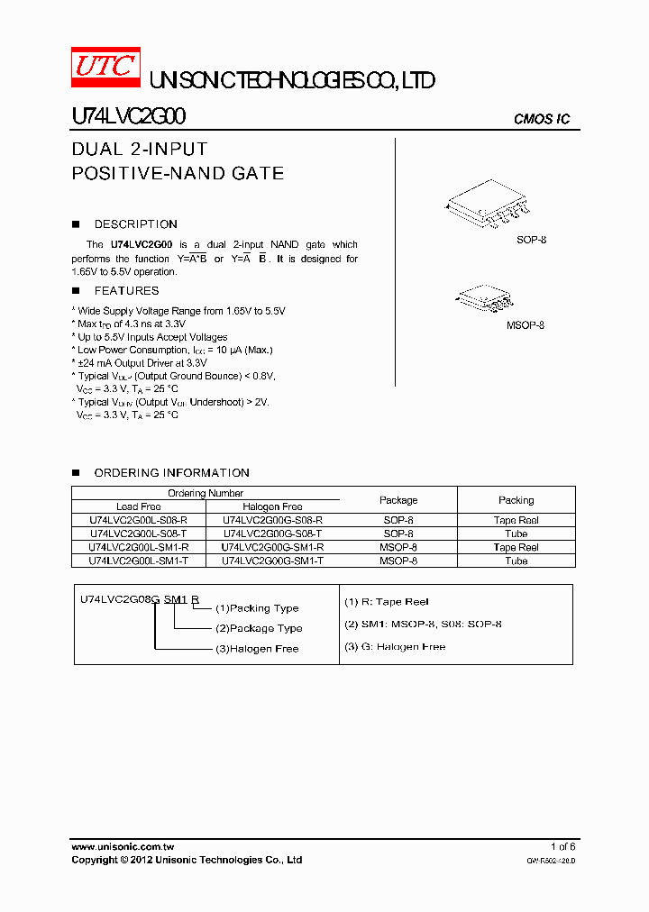 U74LVC2G00G-SM1-R_8669188.PDF Datasheet
