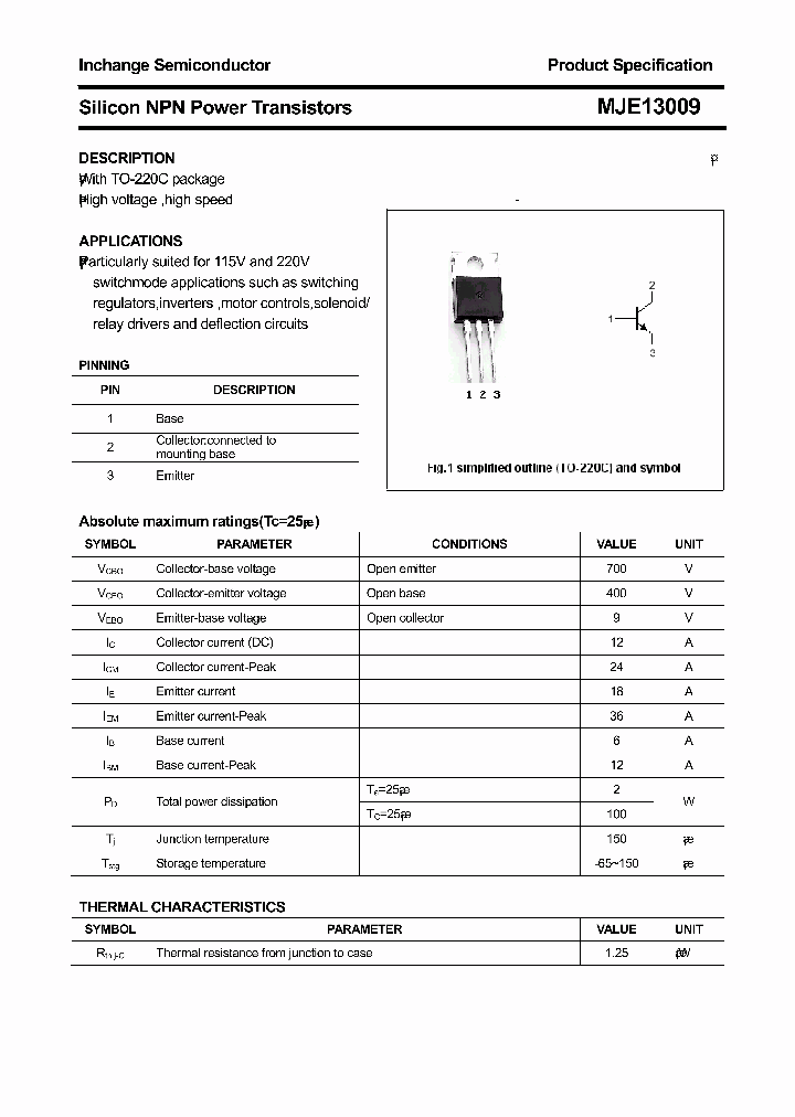 MJE13009_8670005.PDF Datasheet