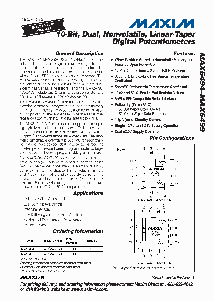 MAX5496ETE_8670030.PDF Datasheet