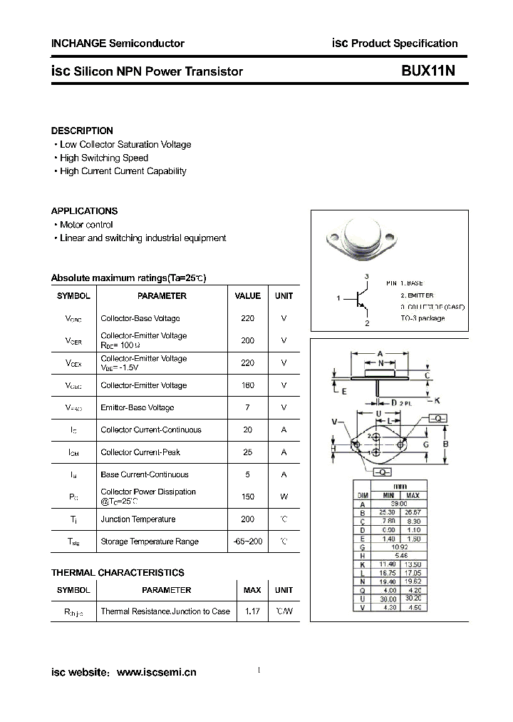 BUX11N_8670194.PDF Datasheet