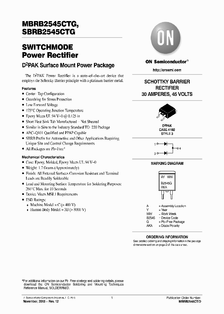 SBRB2545CTG_8670515.PDF Datasheet