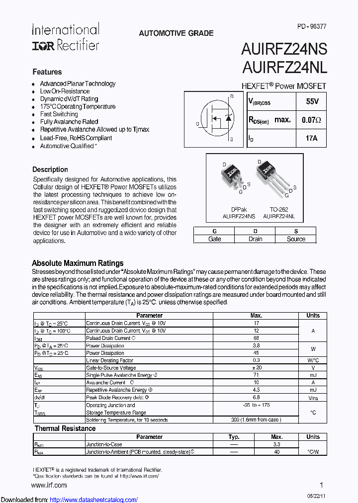 AUIRFZ24NSTRR_8673090.PDF Datasheet