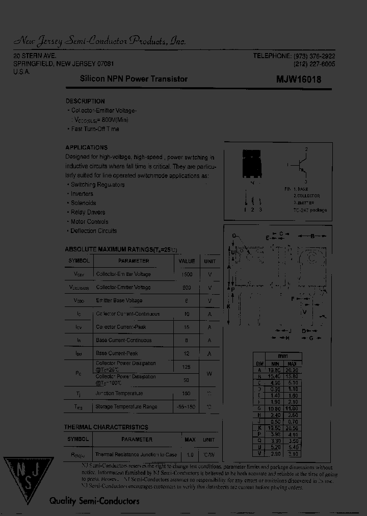 MJW16018_8676690.PDF Datasheet