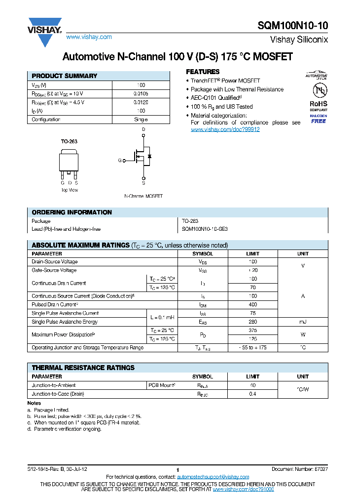 SQM100N1-15_8678745.PDF Datasheet
