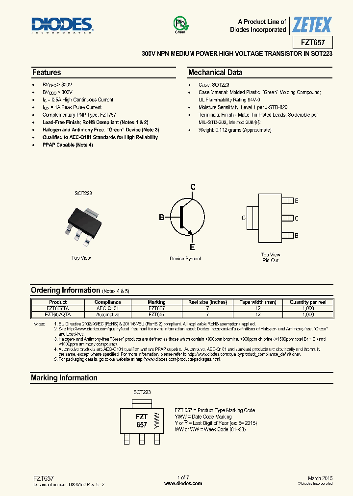 FZT657-15_8681257.PDF Datasheet