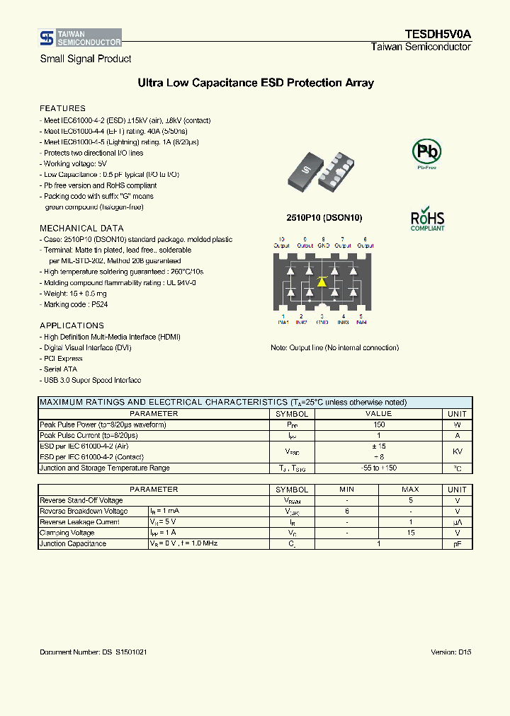 TESDH5V0A-15_8681956.PDF Datasheet