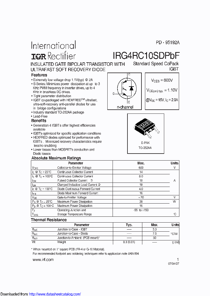 IRG4RC10SDTRLP_8684415.PDF Datasheet