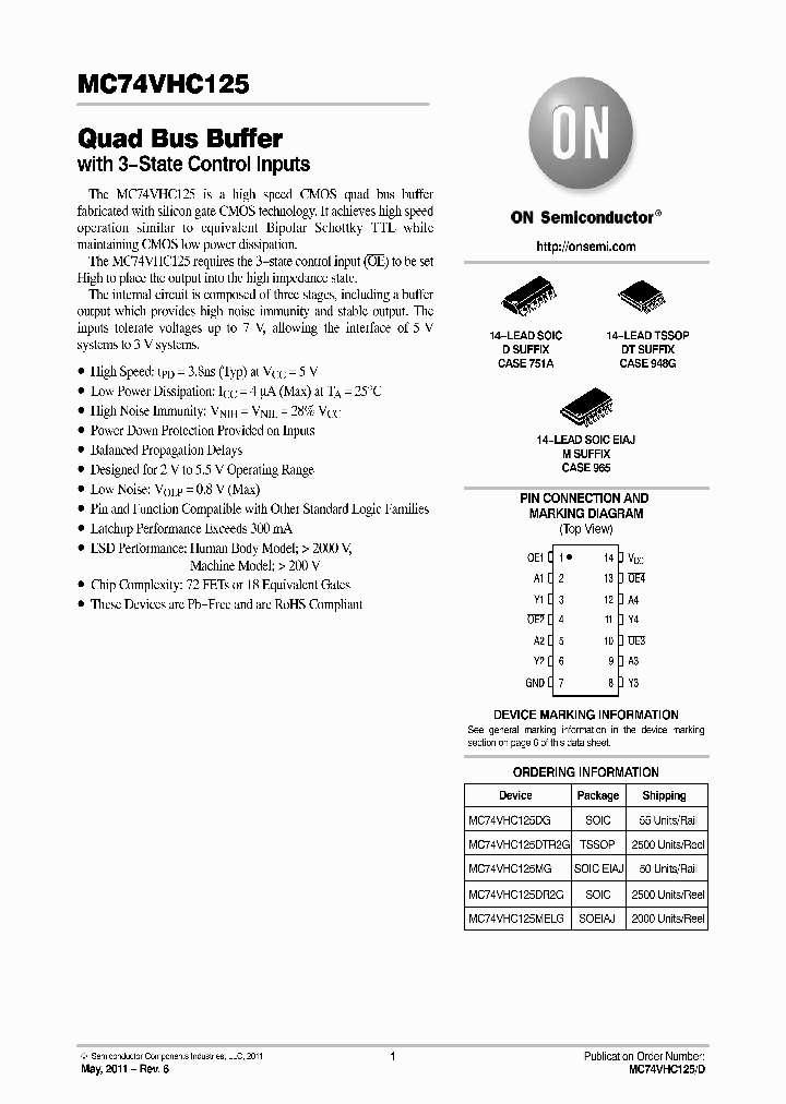 MC74VHC125DG_8689189.PDF Datasheet
