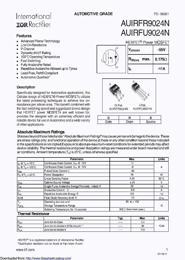 AUIRFR9024NTRL_8689756.PDF Datasheet