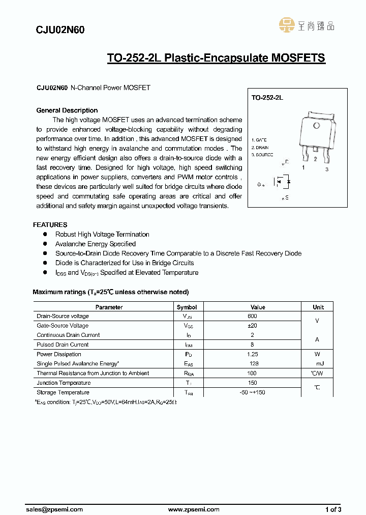CJU02N60_8692405.PDF Datasheet