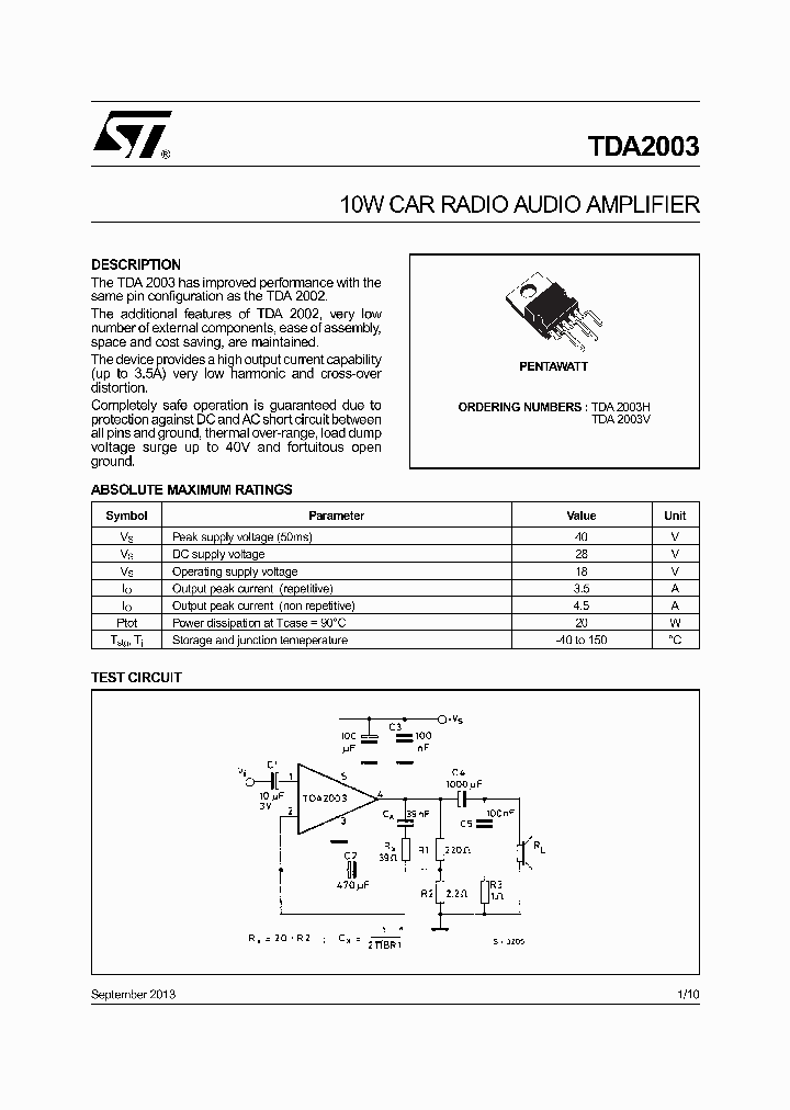 TDA2003_8697557.PDF Datasheet