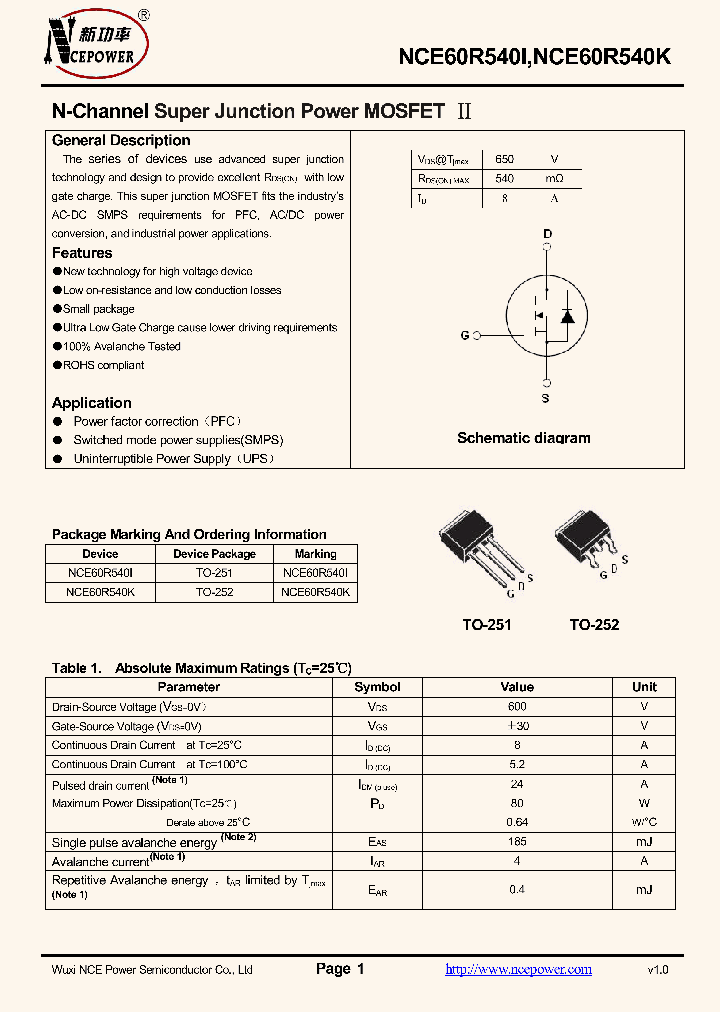 NCE60R540I_8698267.PDF Datasheet